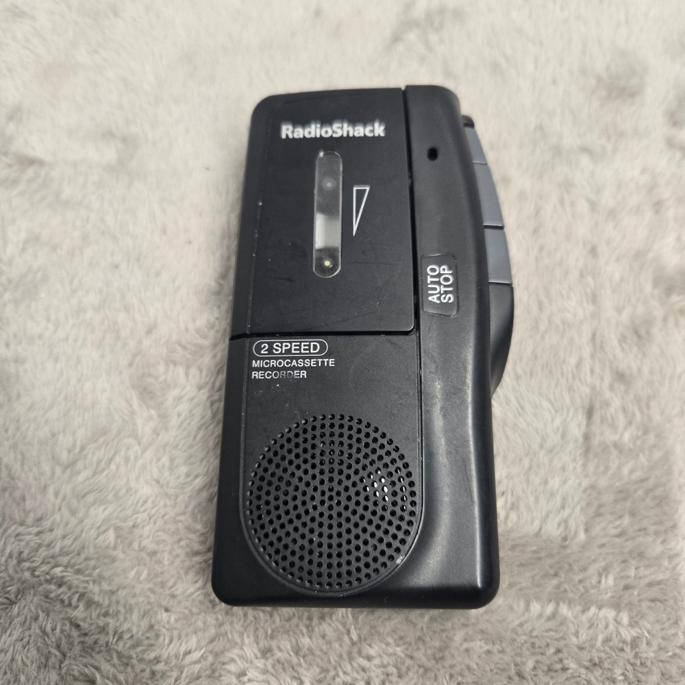 RadioShack 14-1148 2-Speed Microcassette Recorder Black Handheld Voice Dictation
